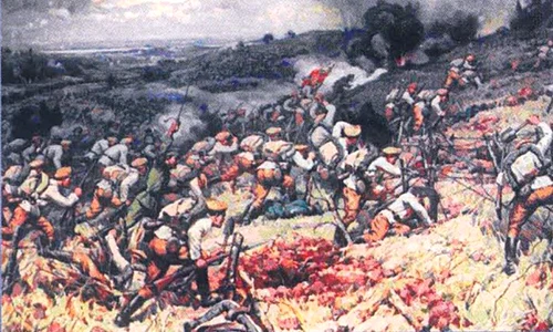 Bătălia de la Turtucaia. Pictură de Dimitar Giudzhenov