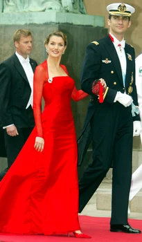 Regina Letizia și Regele Felipe la nunta regilor danezi din anul 2004
