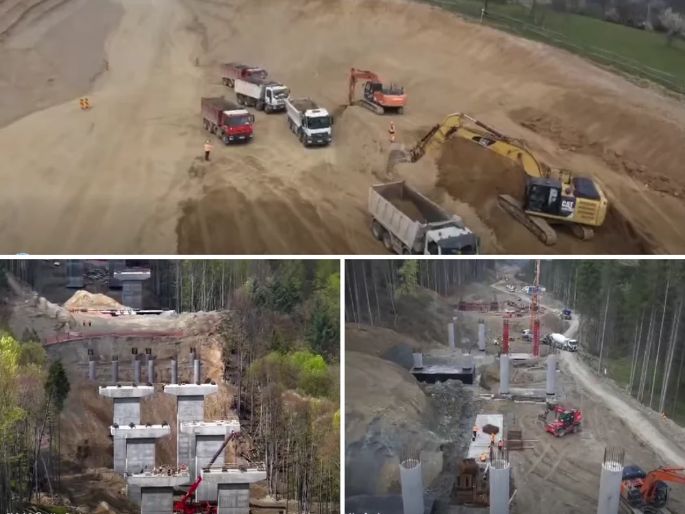 Lucrările la secțiunea Cornetu–Tigveni din Autostrada Sibiu-Pitești A1 avansează. Peste 1000 de muncitori mobilizați