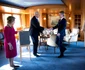 La recepția dinaintea plecării, Regele Harald și Regina Sonja i-au primit la bordul vasului regal Norge pe Prințul Frederik și Prințesa Mary a Danemarcei