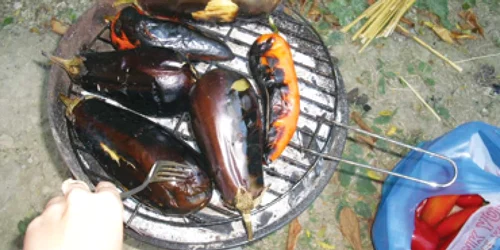 Bacău: Legume coapte pe grătarele publice