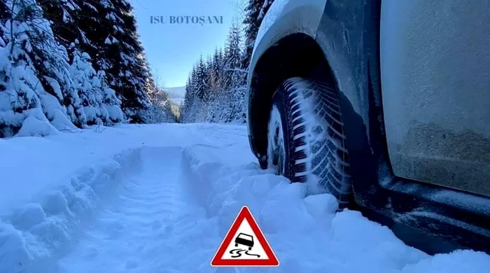 ISU Botoșani le cere șoferilor să evite deplasările care nu sunt urgente. FOTO ISU Botoșani