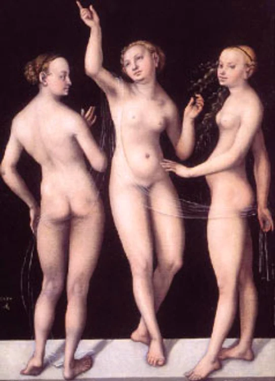 Lucas Cranach cel Bătrân, „Cele trei graţii“(1535),  Muzeul Nelson-Atkins, Kansas City