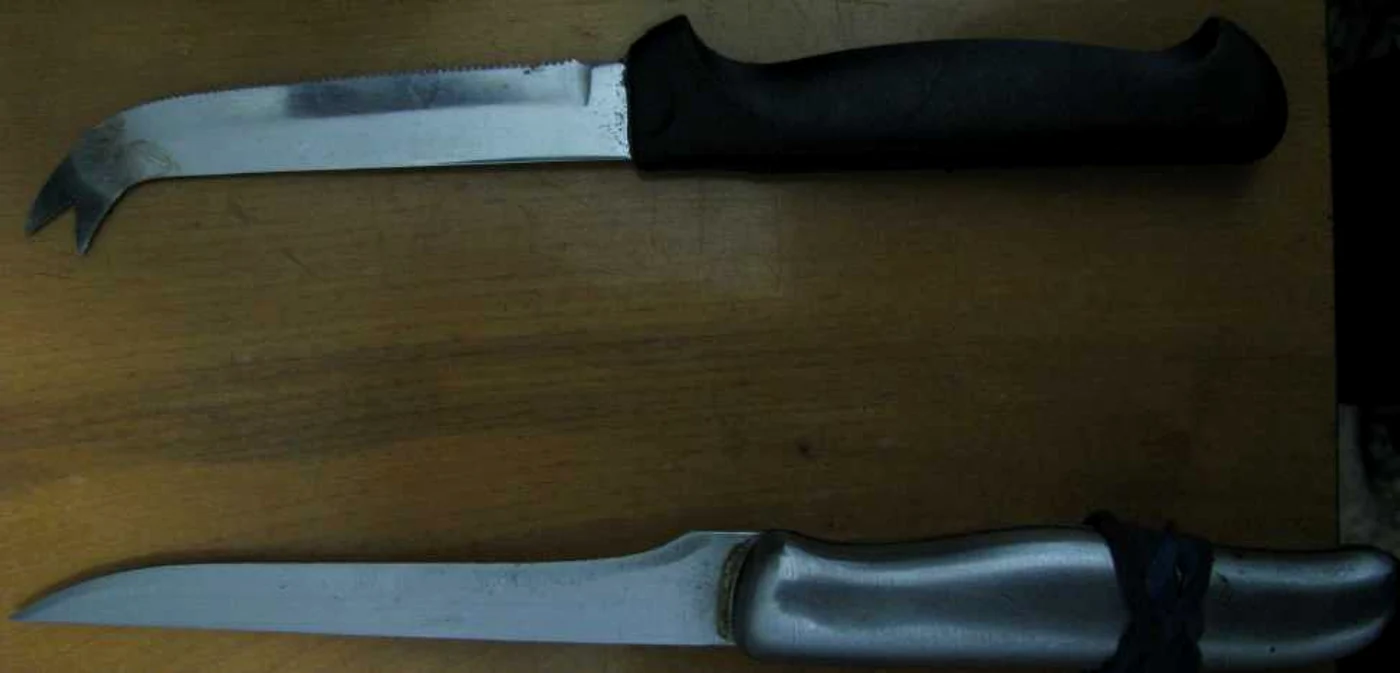 Cuţitele confiscate de jandarmi