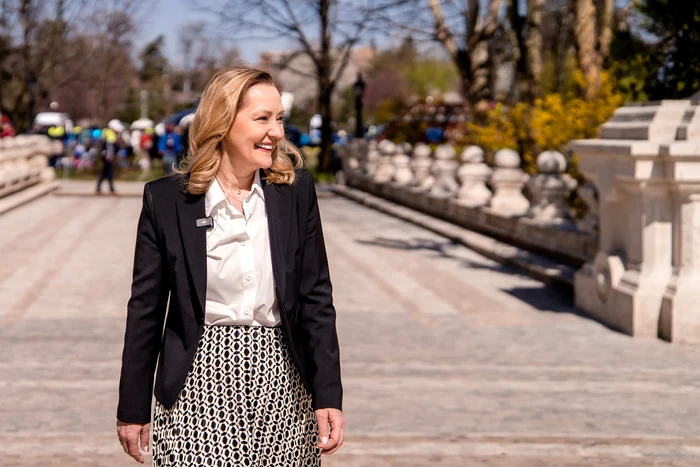 Elena Lasconi, în vizită la Palatul Cotroceni FOTO: Facebook/Elena Lasconi