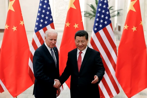 Joe Biden (stânga) și Xi Jinping în cadrul unei întrevederi anterioare FOTO EPA-EFE