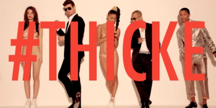 „Blurred Lines“ a fost cel mai bine vândut cântec din 2013 şi, printre altele, a făcut-o celebră pe modelul Emily Ratajkowski, care a apărut topless în videoclip