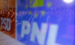 Conferința de presă comună a liderilor PSD și PNL alături de candidatul acestora la PMB, Cătălin Cîrstoiu, în București. FOTO Inquam Photos / Octav Ganea