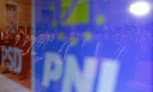 Conferința de presă comună a liderilor PSD și PNL alături de candidatul acestora la PMB, Cătălin Cîrstoiu, în București. FOTO Inquam Photos / Octav Ganea