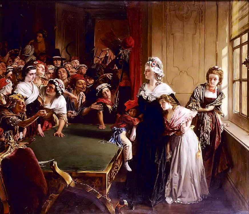 Maria Antoaneta și copiii ei, când mulțimea a intrat în Palatul Tuileries (© Wikimedia Commons)