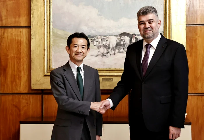 Marcel Ciolacu și ambasadorul Japoniei în România, Hiroshi Ueda FOTO: Twitter