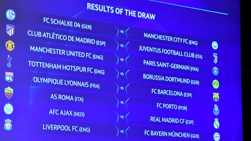 Tabloul optimilor de finală în Liga Campionilor