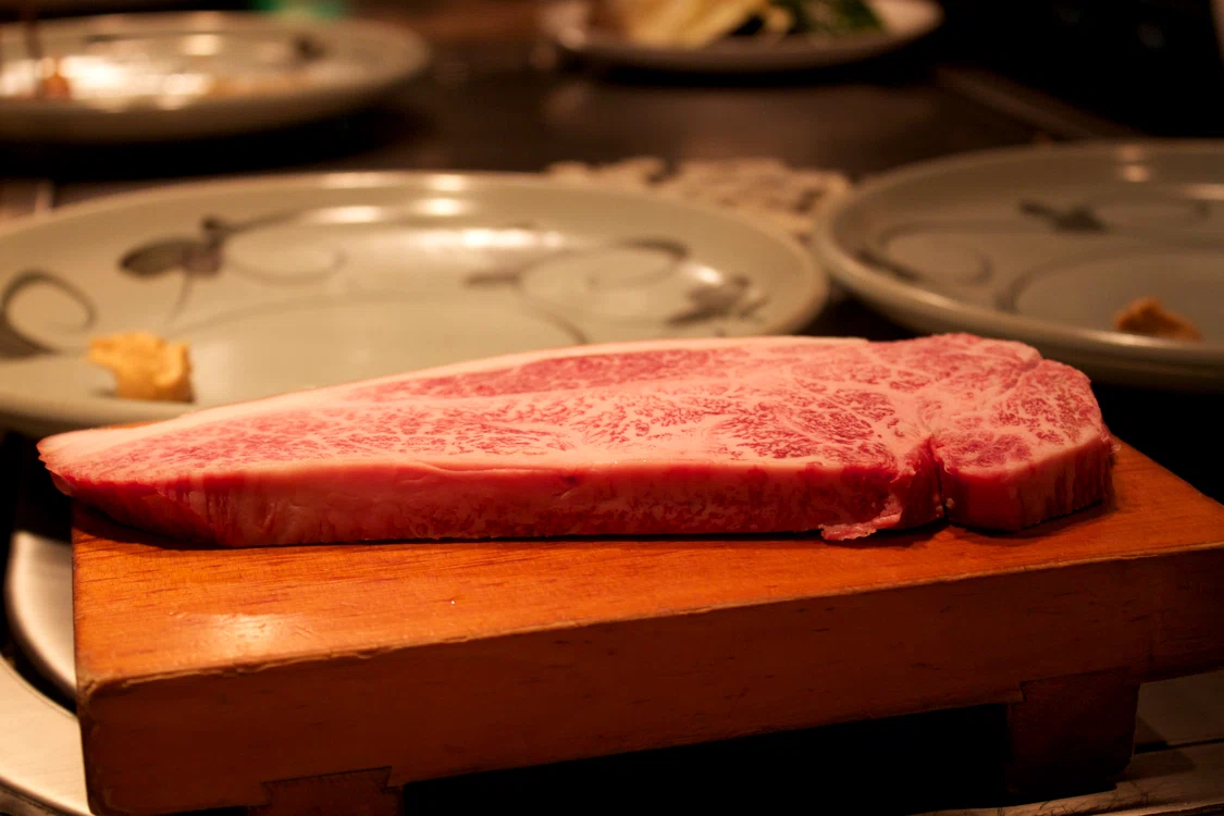 O bucată de carne marmorată