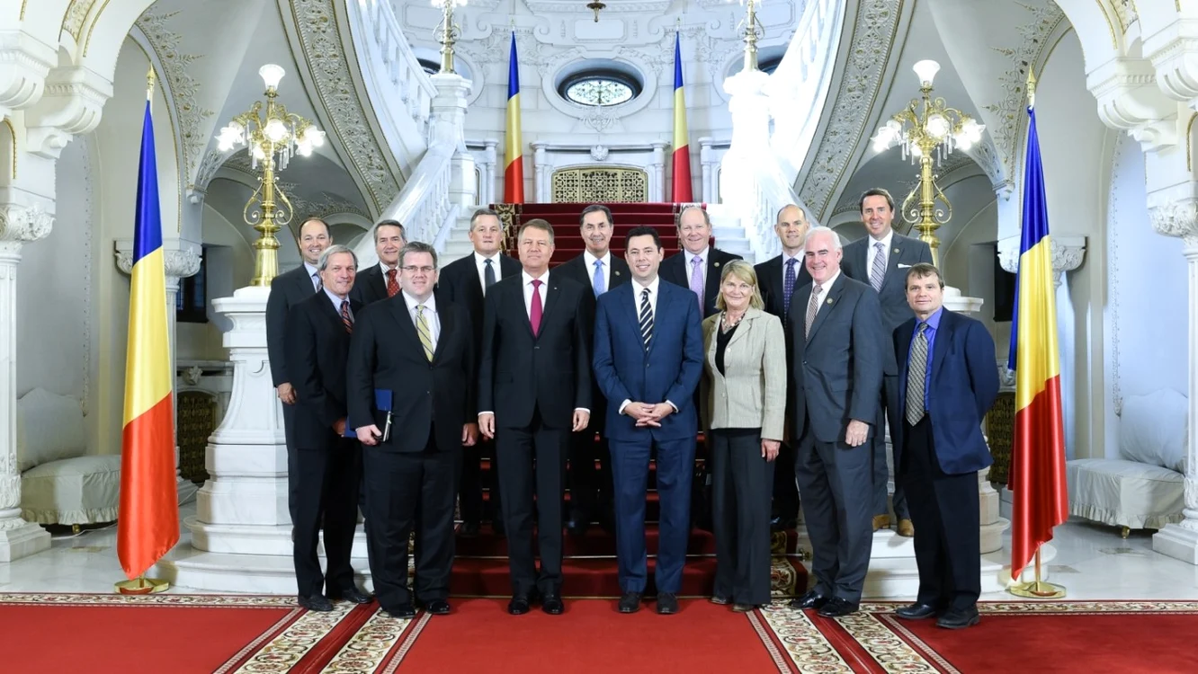 Klaus Iohannis şi delegaţia Congresului SUA. FOTO Presidency.ro