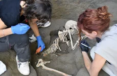 Noi victime ale erupției Vezuviului, descoperite de arheologi (© Facebook / Pompeii - Parco Archeologico)