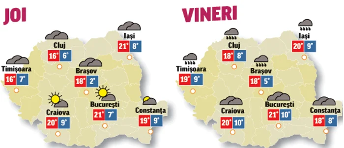 Cerul se va acoperi treptat și în următoarele două zile se vor semnala din nou precipitații în majoritatea regiunilor