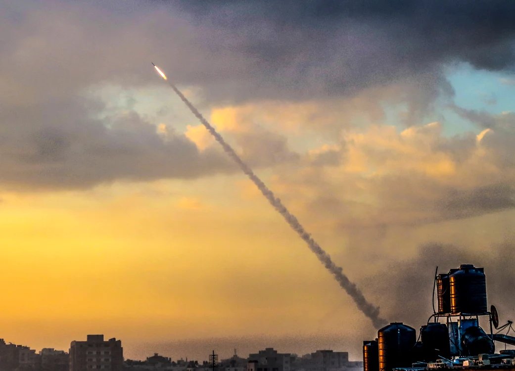 foto atac cu rachete fașia gaza