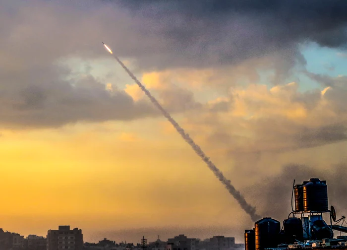 foto atac cu rachete fașia gaza
