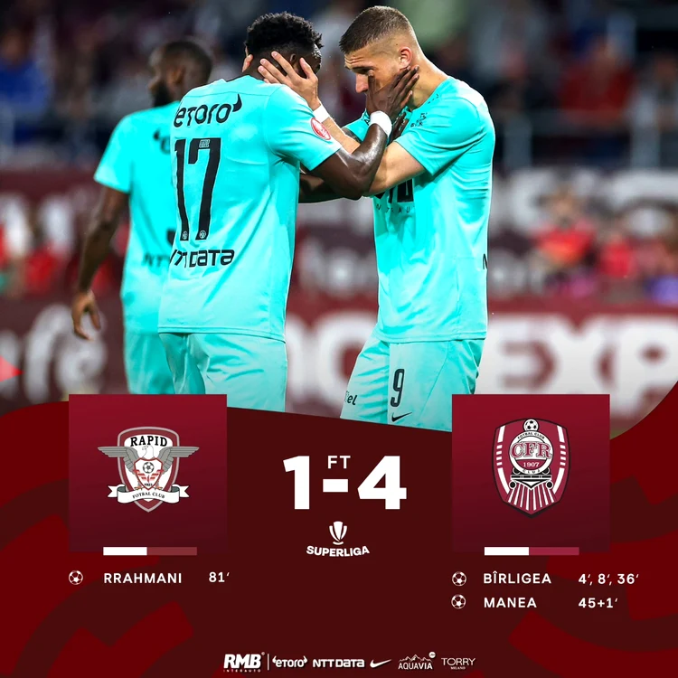 Rapid - CFR Cluj FOTO: Facebook/cfr1907