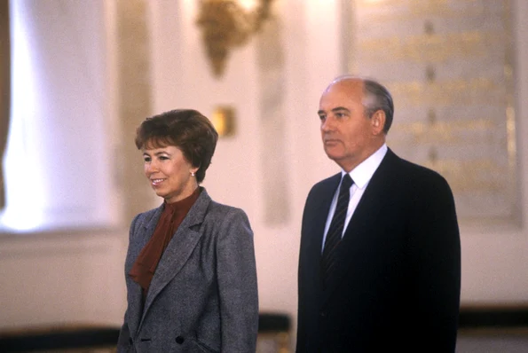 Raisa Gorbaciova și Mihail Gorbaciov, în 1987 (© Leonid Palladin / Commons:RIA Novosti)