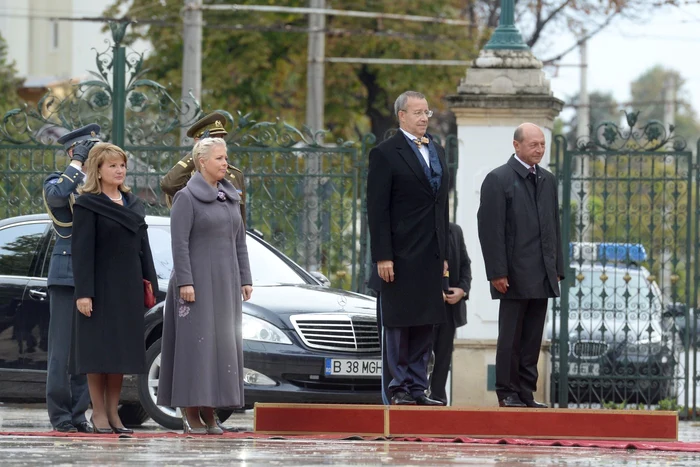 Presedintele Republicii Estonia Toomas Hendrik Ilves a fost primit de Traian Basescu la Palatul Cotroceni FOTO Mediafax