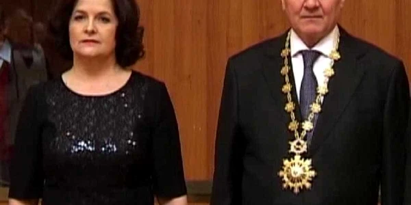 La ceremonia de învestire, preşedintele Nicolae Timofti a fost împreună cu soţia sa, Margareta