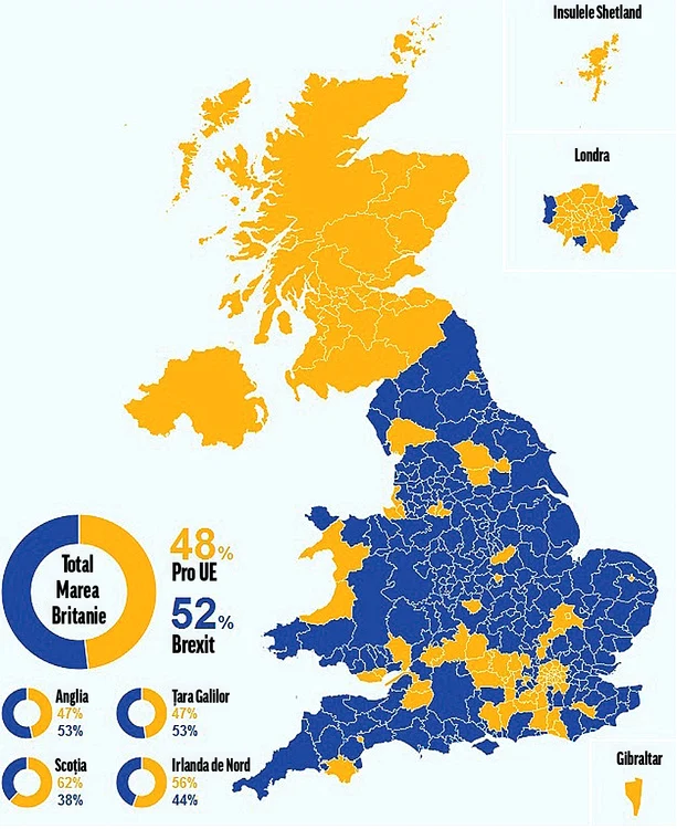 Ieşirea Marii Britanii din UE a şocat planeta. Oamenii de rând nu ştiu ce le va aduce ziua de mâineFoto: Guliver/ Getty Images/ Rex Features/ AP