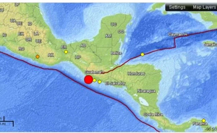 Seismul a avut loc în largul coastelor statului Guatemala