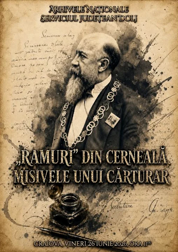 Expoziția „Ramuri” din cerneală. Misivele unui cărturar, la Serviciul Judeţean Dolj al Arhivelor Naţionale