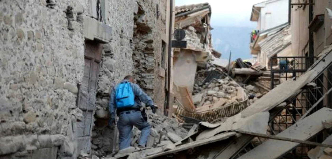 Cutremur în Amatrice, Italia, în 2016.  FOTO: AFP
