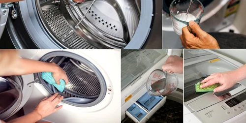 Oțetul previne acumularea de calcar în mașina de spălat rufe Colaj DMS