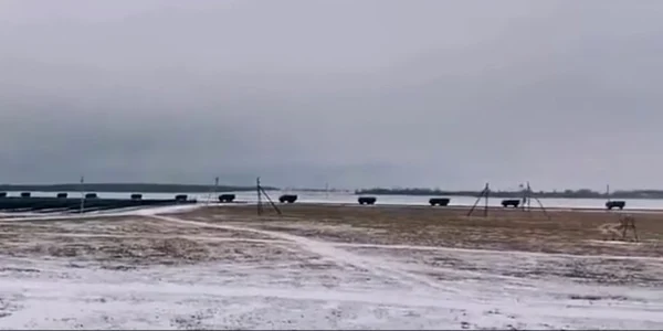 Convoi militar rus în apropiere de granita Ucrainei FOTO Tik-Tok / Dianka_23_