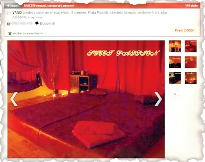 Preţul cerut de patroni include maseuzele, dar şi mobilierul de lux