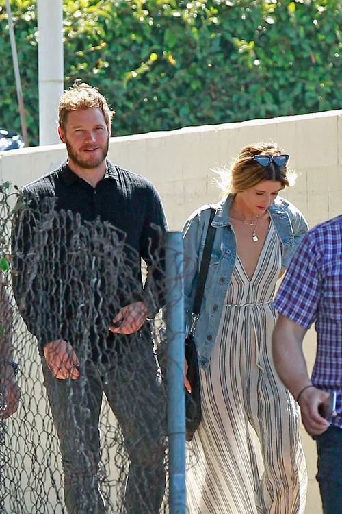 Katherine Schwarzenegger and Chris Pratt are all smiles as they are seen after attending Church service on Sunday in Los Angeles  jpeg