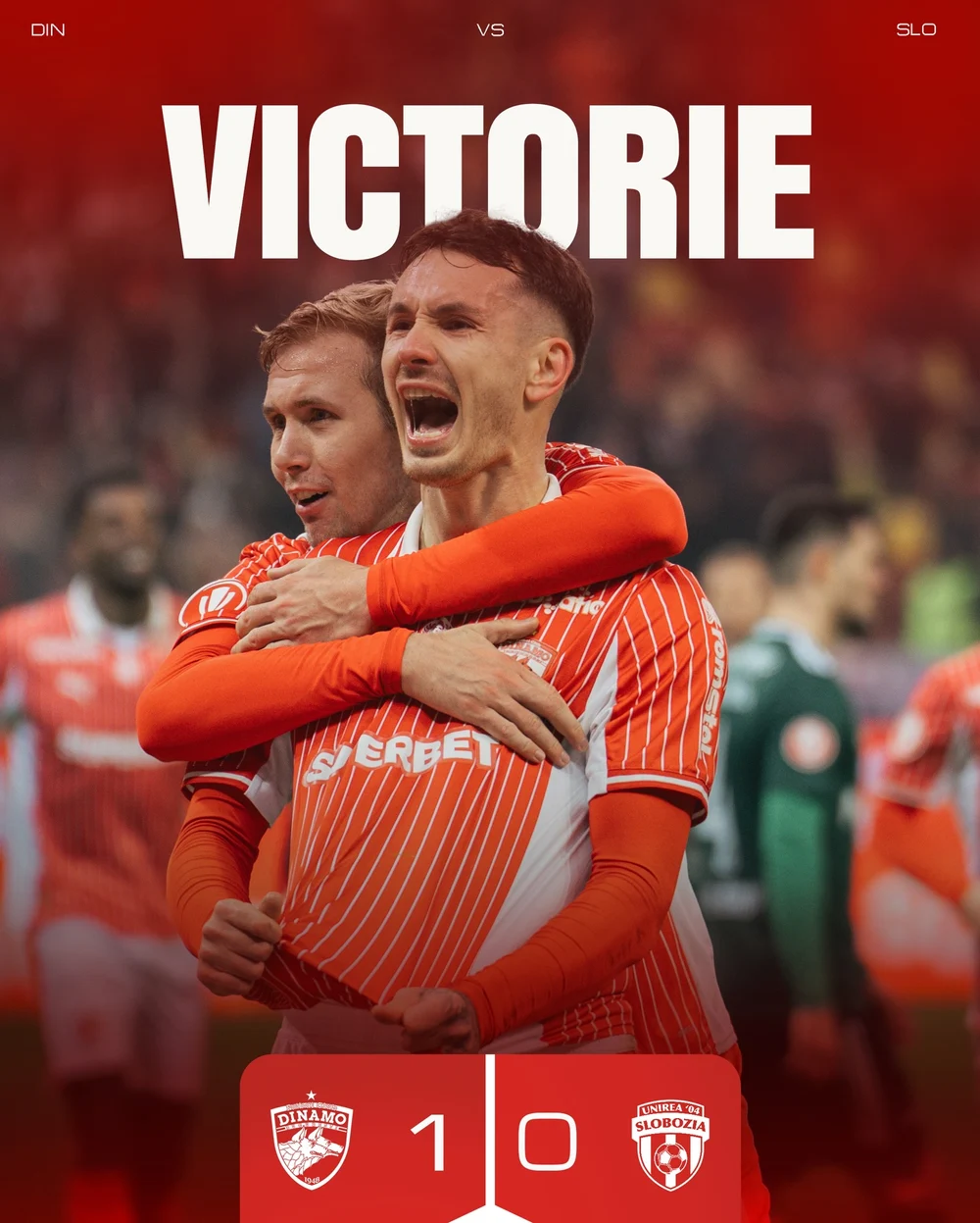 Dinamo n-o lasă pe Craiova să se distanțeze. „Câinii” s-au chinuit cu Unirea Slobozia, dar sunt matematic în play-off