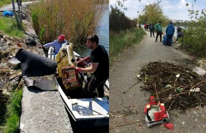 Acţiune de ecologizare a lacului Tăbăcărie                                        FOTO: ABADL