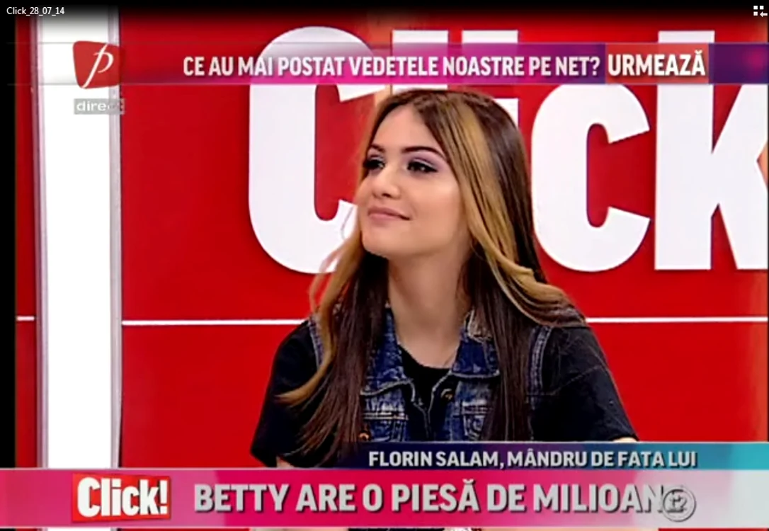 Betty Stoian a fost în platoul emisiunii Click! de la Prima Tv