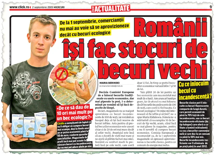 Nelu Mititiuc ne-a  arătat că după un minut de  funcţionare, becul vechi  deja frigea, iar cel cu  halogen era neschimbat