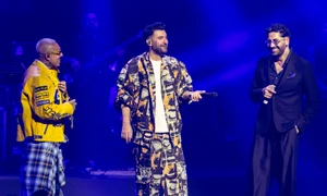 În culise, Smiley, Velea și Connect-R așteptau foarte emoționați să urce pe scenă FOTO PETRU IVU 