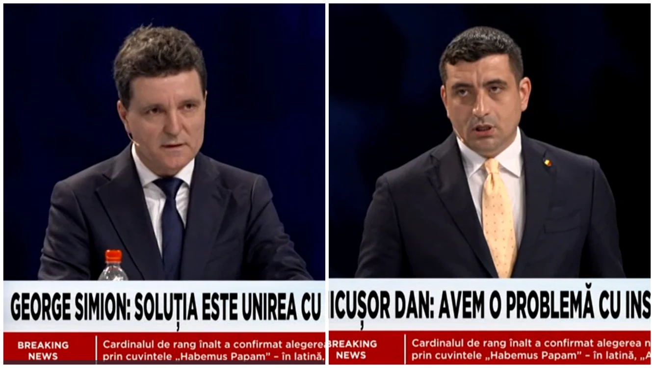 Adevărat sau fals cu Nicuşor Dan şi George Simion. FOTO: captură video