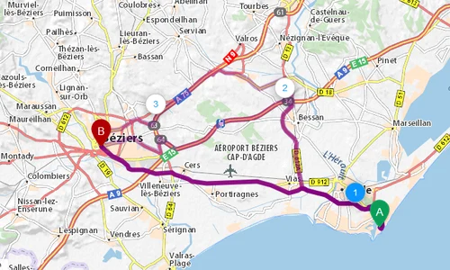 Cum ajungi cu mașina de la Béziers la Cap d'Agde png