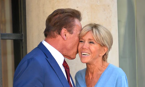 French President Emmanuel Macron Receives Arnold Schwarzenegger At Elysee Palace jpeg