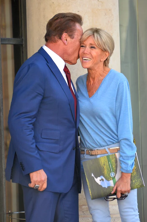 French President Emmanuel Macron Receives Arnold Schwarzenegger At Elysee Palace jpeg