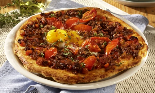 Pizza with Mincemeat and Eggs jpeg