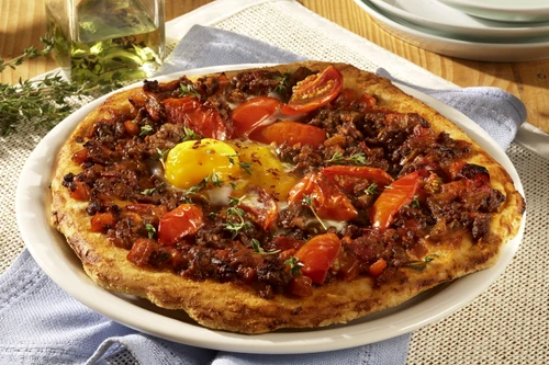 Pizza with Mincemeat and Eggs jpeg