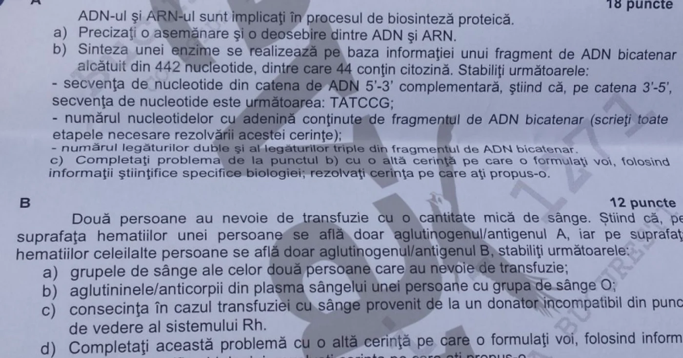 Subiecte Anatomie Bac 2015 sesiunea de toamnă