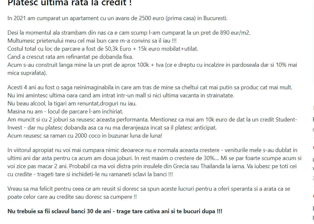 Postarea românului FOTO: captura 