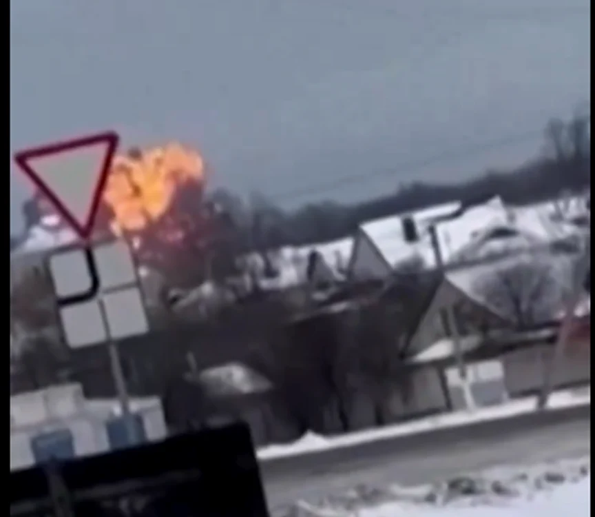 Un avion de transport militar s-a prăbușit la Belgorod FOTO Captură Video