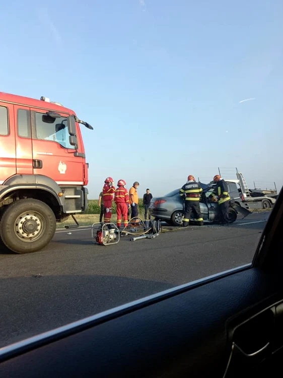 Accidentul s-a produs în această dimineaţă, pe E 574 FOTO: Facebook/Info Trafic Slatina