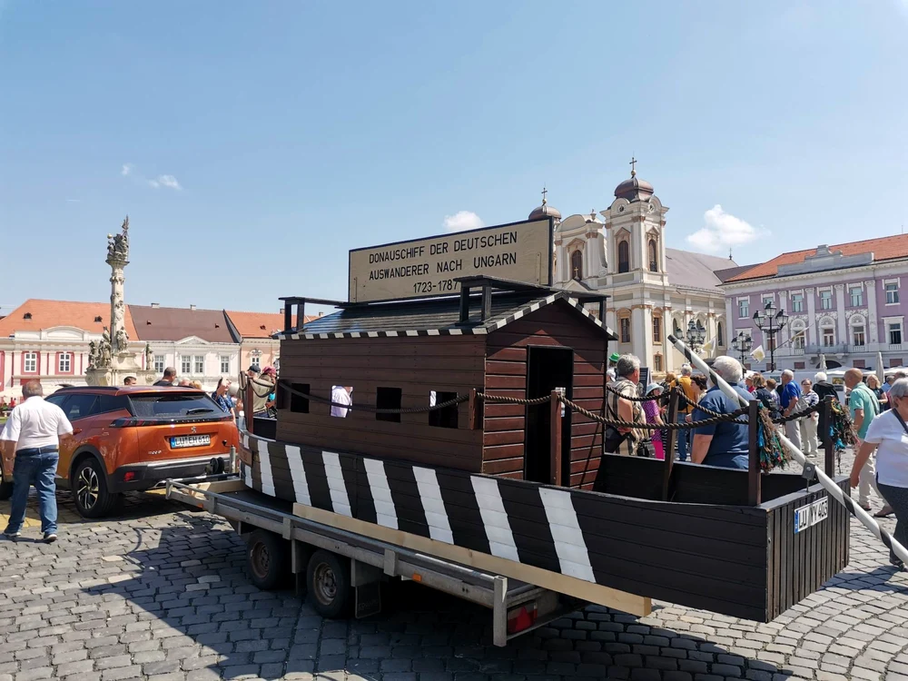 Erich Meier a adus la Timișoara o machetă de dimensiuni impresionante FOTO Ștefan Both